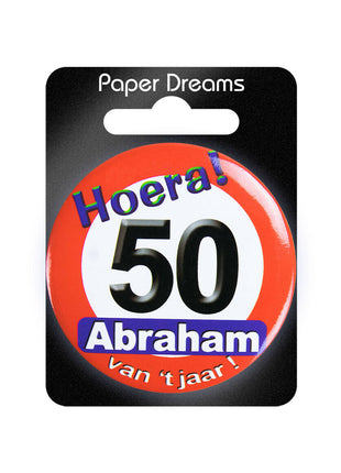 Abraham verkeersbord Button - 5,5 cm