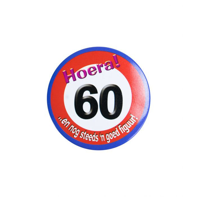 60 jaar Button - 5,5 cm