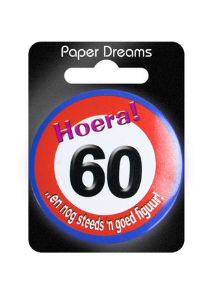 60 jaar Button - 5,5 cm