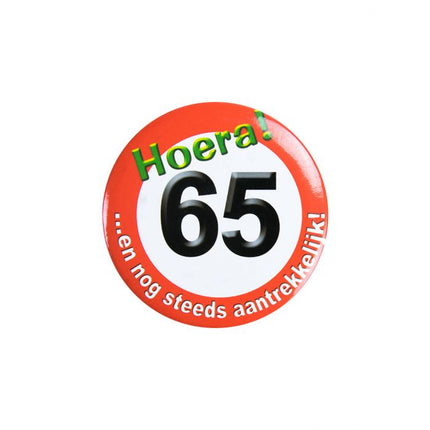 65 jaar Button - 5,5 cm