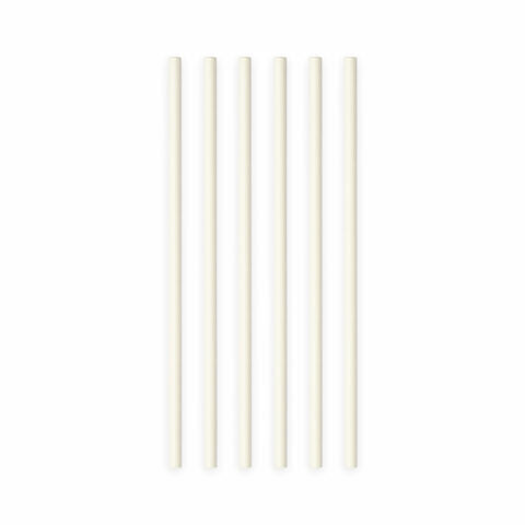 Papieren rietjes - 20 stuks - 6 mm x 197 mm - wit