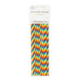 regenboog Papieren rietjes 20 stuks - 20 cm