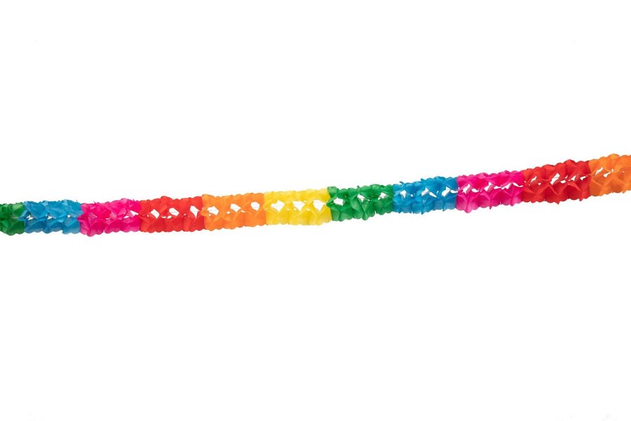 Regenboog Papieren crêpeslinger - 4 meter