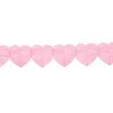 Papieren hartjes slinger - 6 meter - roze