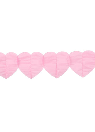 Paper heart garland - 6 meters - pink