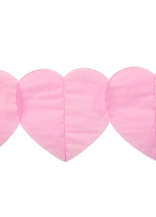 Paper heart garland - 6 meters - pink