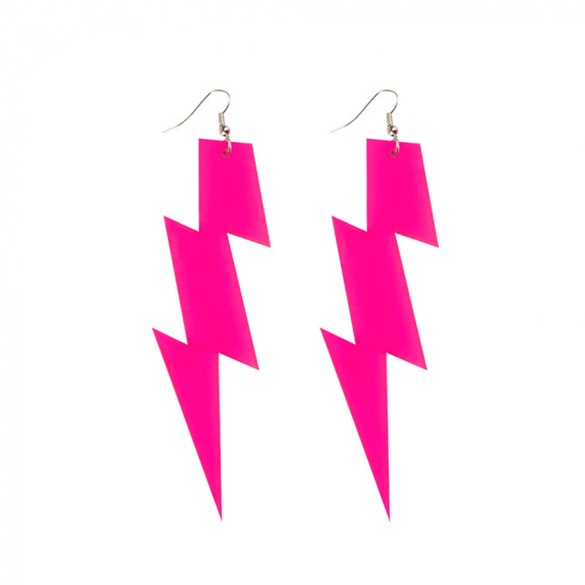 Oorbellen Flash - neon roze