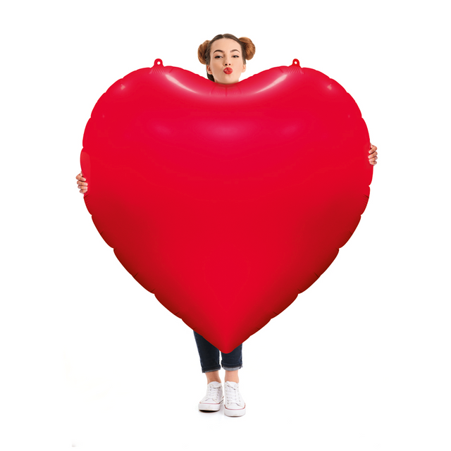 Folieballon XXL hart - 157 cm - rood