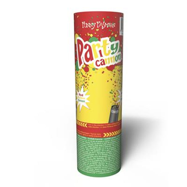 Confettikanon Carnaval - rood geel groen