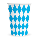 Oktoberfest bekers - wit / blauw geruit - 8 stuks