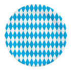 Oktoberfest bordjes - wit / blauw geruit - 8 stuks