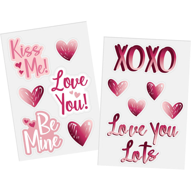 Raamstickers - Ombre Love - 12 stuks