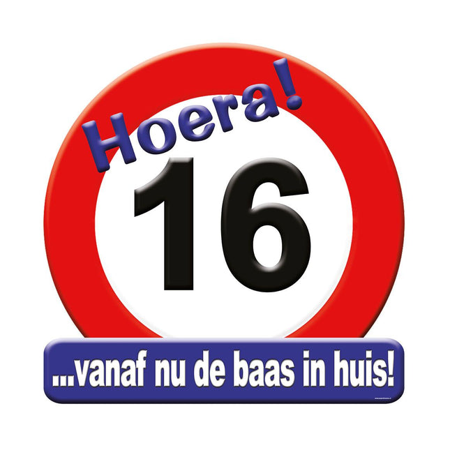 16 jaar Huldeschild - 50 x 50 cm - verkeersbord