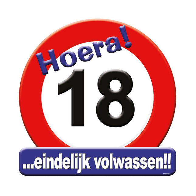 18 jaar Huldeschild - 50 x 50 cm - verkeersbord