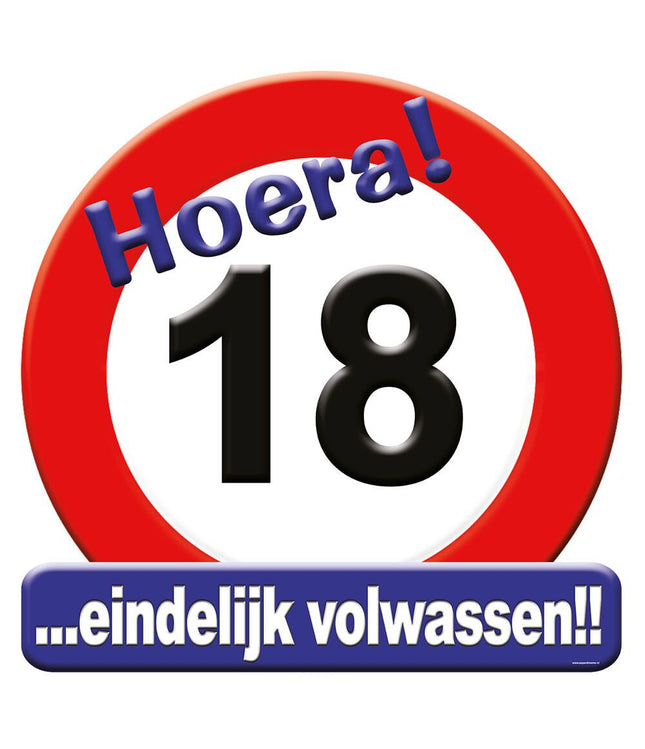 18 jaar Huldeschild - 50 x 50 cm - verkeersbord