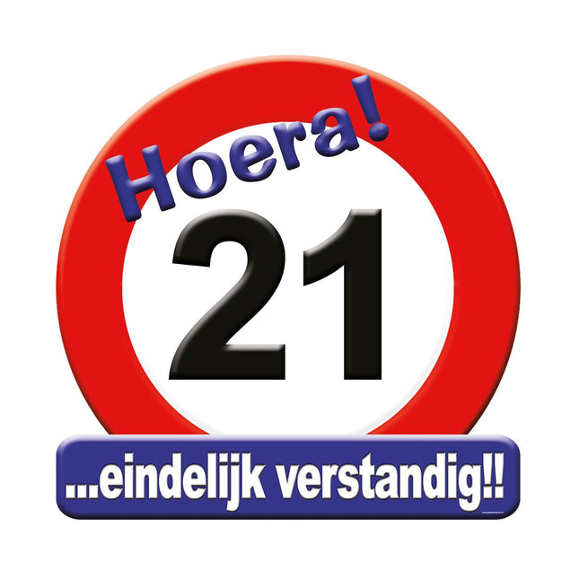 21 jaar Huldeschild - 50 x 50 cm - verkeersbord