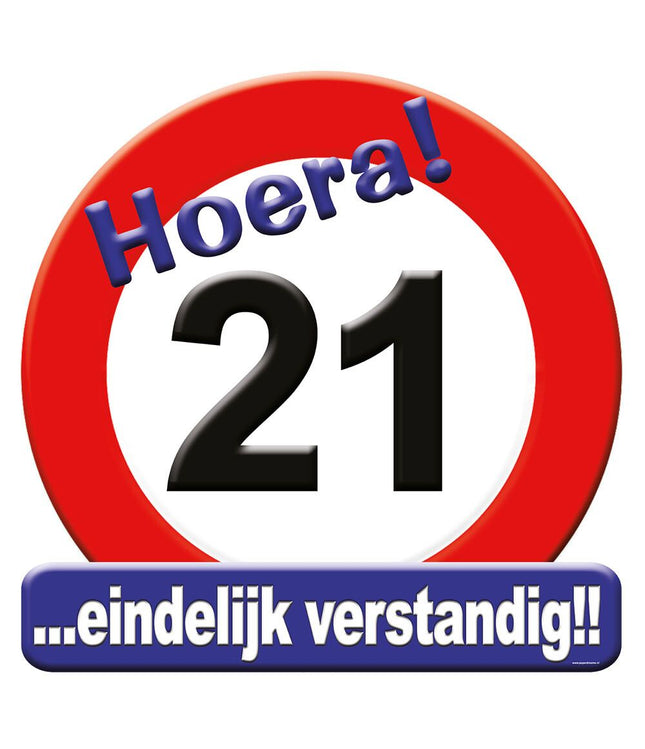 21 jaar Huldeschild - 50 x 50 cm - verkeersbord