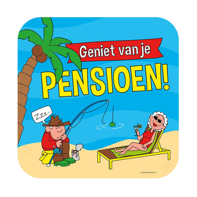 Pensioen Huldeschild - 50 x 50 cm - cartoon