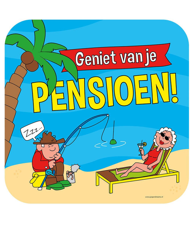 Pensioen Huldeschild - 50 x 50 cm - cartoon