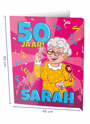 Sarah Window sign - 60 x 45 cm - cartoon - 50 years