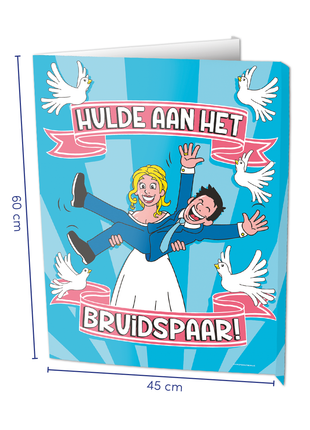 Bridal couple Window sign - 60 x 45 cm - cartoon