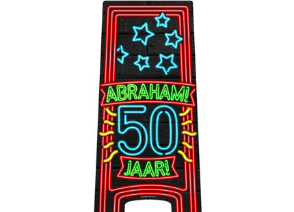 Abraham Stoepbord - 58 x 24 cm - neon - 50 jaar