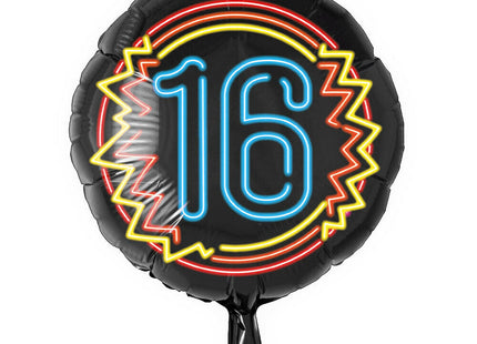 16 jaar Folieballon - 45 cm - Neon
