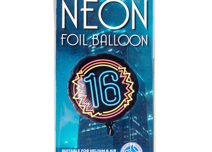 16 jaar Folieballon - 45 cm - Neon