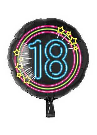 18 Jahre Folienballon - 45 cm - Neon