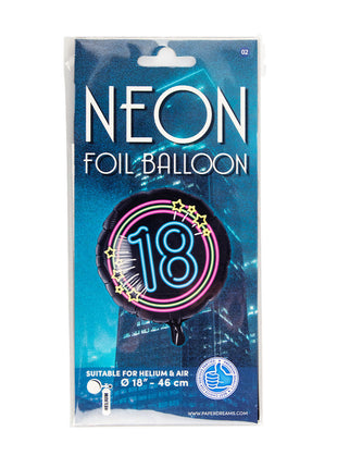 18 Jahre Folienballon - 45 cm - Neon