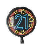 21 jaar Folieballon - 45 cm - Neon