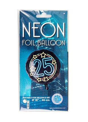 25 years Foil Balloon - 45 cm - Neon