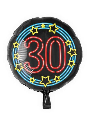 30 jaar Folieballon - 45 cm - Neon