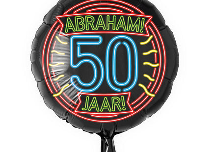 Abraham - Folieballon - 45 cm - 50 jaar - Neon