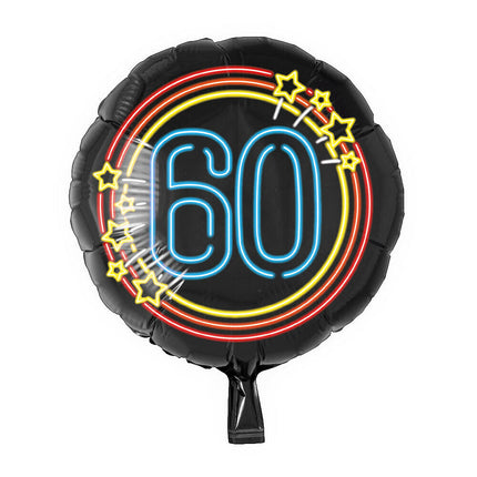 60 jaar Folieballon - 45 cm - Neon
