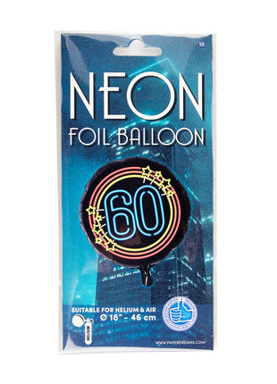 60 years Foil Balloon - 45 cm - Neon