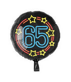 65 jaar Folieballon - 45 cm - Neon