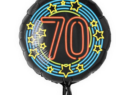 70 jaar Folieballon - 45 cm - Neon