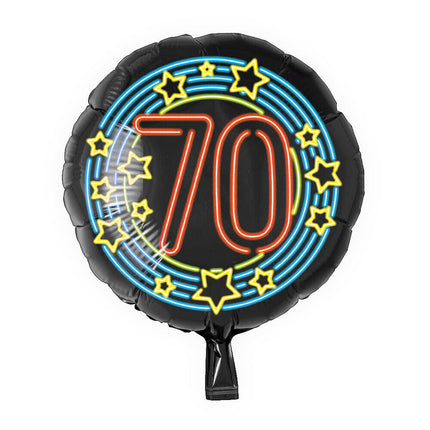 70 jaar Folieballon - 45 cm - Neon