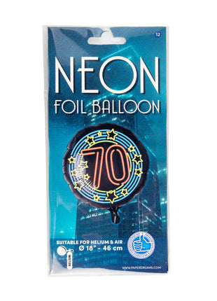 70 Years Foil Balloon - 45 cm - Neon