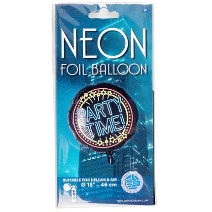 Party time Folieballon - 45 cm - Neon