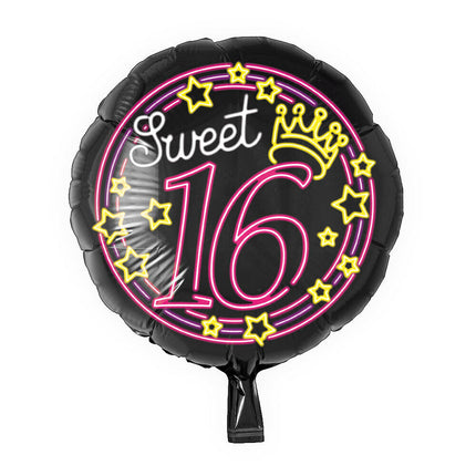 Sweet 16 Folieballon - 45 cm - Neon