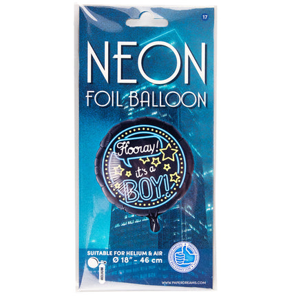 It's a boy Folieballon - 45 cm - Neon