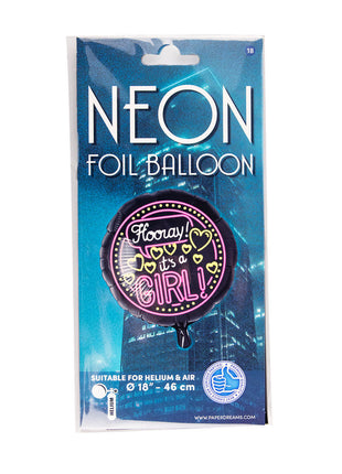 It's a girl Foil Balloon - 45 cm - Neon