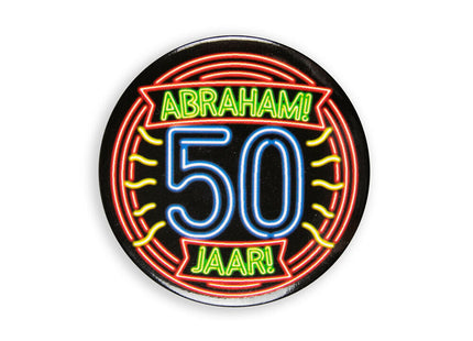 Abraham - Button - 50 jaar - Neon