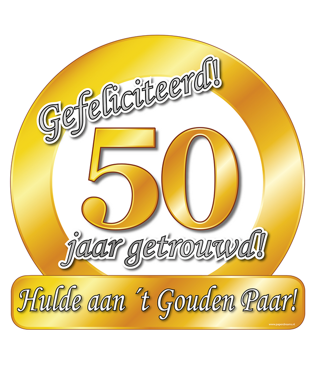 50 jaar getrouwd Huldeschild - 50 x 50 cm