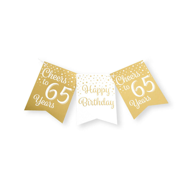 65 jaar Vlaggenlijn - 6 meter - goud en wit