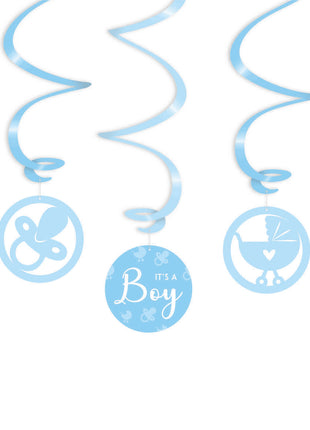 It's a boy! Swirl streamers - 3 pieces