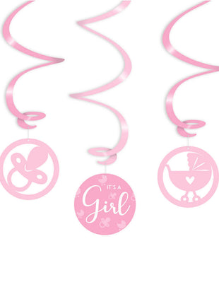 It's a girl! Swirl streamers - 3 pieces