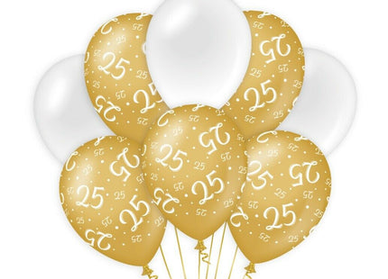 25 jaar Ballonnen - goud en wit